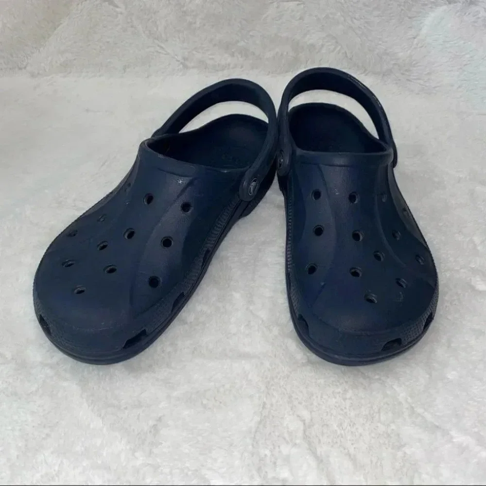 Crocs Classic Clogs Men‎ 7 Women 9 Navy Blue Slip On Comfort Water Shoes